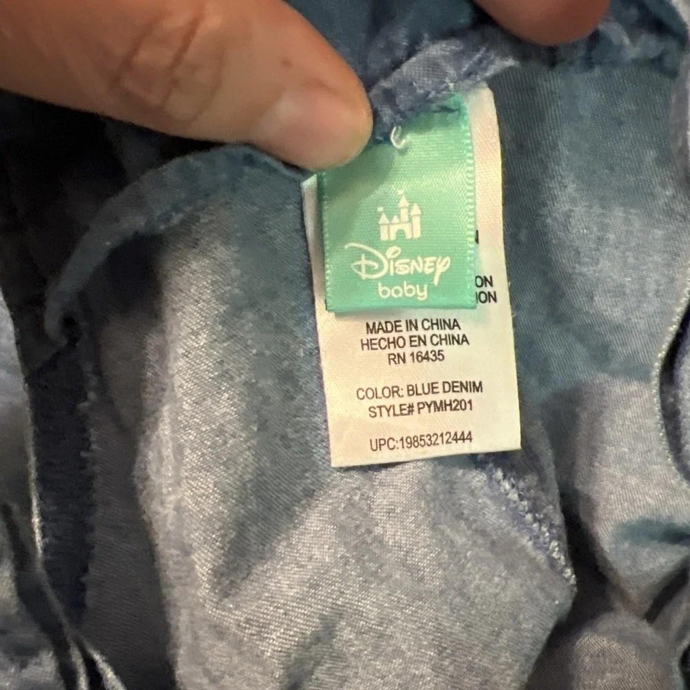 Disney Baby Mickey Mouse Pluto Blue Denim Shortall Overalls Toddler 18M Playwear